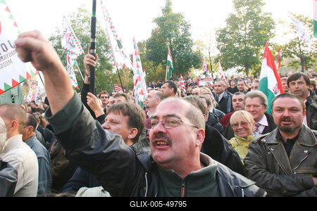 A Jobbik a Deák téren ünnepel-stock-foto