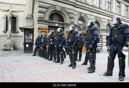 Hídblokád és tüntetés a belvárosban-stock-foto