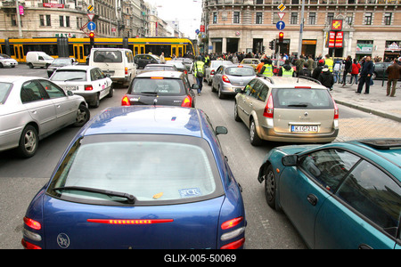 Hídblokád és tüntetés a belvárosban-stock-foto
