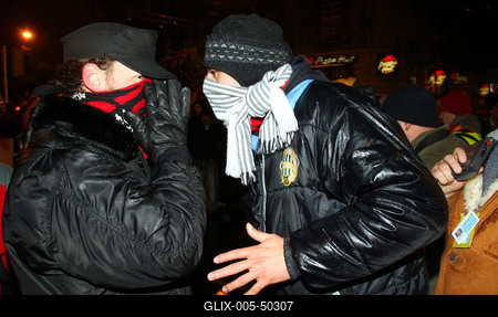 Illegális demonstráció Budapesten-stock-foto