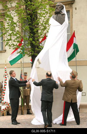 Batthyány szobor leleplezése a Batthyány téren-stock-foto