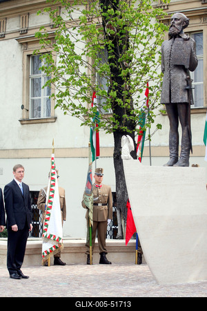 Batthyány szobor leleplezése a Batthyány téren-stock-foto