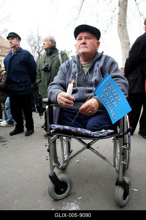 Demonstráció a BM kórházért-stock-foto