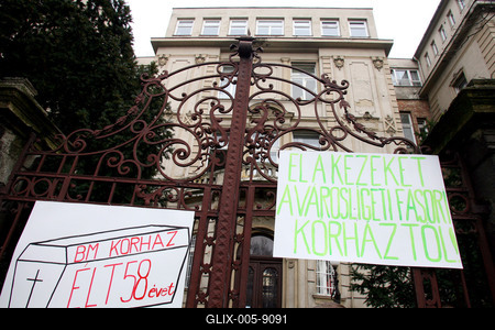 Demonstráció a BM kórházért-stock-foto