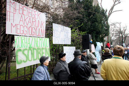Demonstráció a BM kórházért-stock-foto