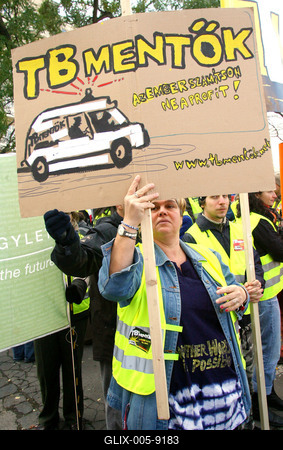 Tüntetés az egészségbiztosítási rendszer átalakítása ellen-stock-foto