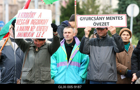 Tüntetés az egészségbiztosítási rendszer átalakítása ellen-stock-foto