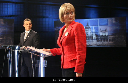 Miniszterelnök-jelöltek TV vitája-stock-foto