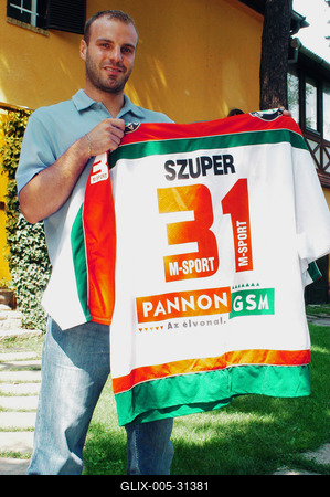 Szuper Levente jégkorongozó-stock-foto