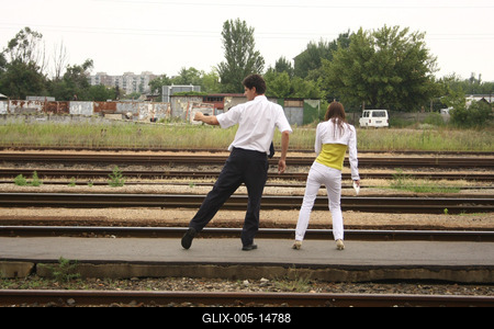 Állomás - A Duna TV saját gyártású sorozata-stock-foto