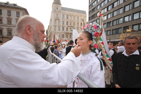 Augusztus 20 - Körmenet-stock-foto