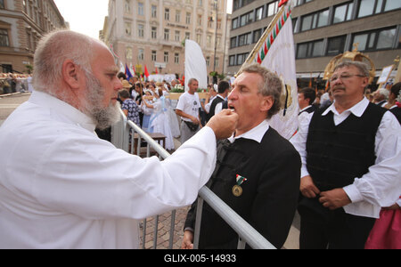 Augusztus 20 - Körmenet-stock-foto