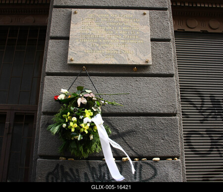 Megemlékezés a Jókai utcában-stock-foto