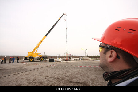 Földgáz-kitermelés, Makói-árok-stock-foto