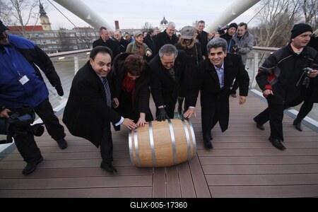 A szolnoki Tiszavirág híd avatója-stock-foto