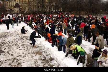 Hógolyó világrekord-kísérlet-stock-foto