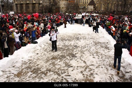 Hógolyó világrekord-kísérlet-stock-foto