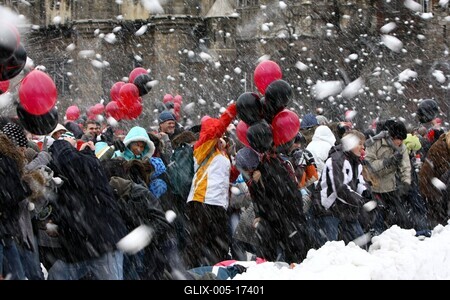 Hógolyó világrekord-kísérlet-stock-foto