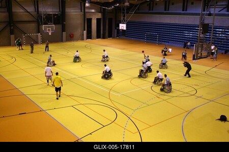 Kerekesszékes kosárlabda minitorna-stock-foto