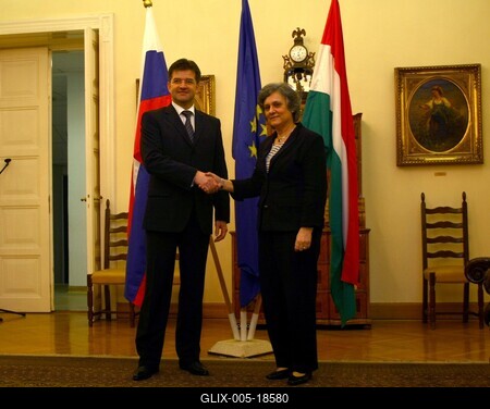 Miroslav Lajcak Budapesten-stock-foto
