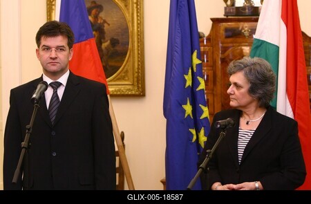 Miroslav Lajcak Budapesten-stock-foto