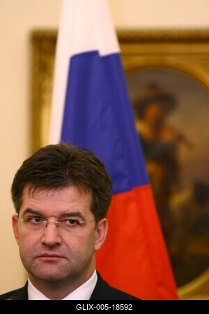 Miroslav Lajcak Budapesten-stock-foto