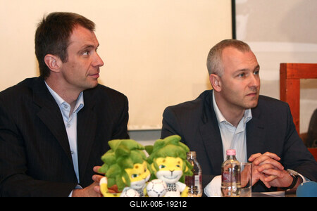 Sajtótájékoztató a Labdarúgó Világbajnokságról-stock-foto