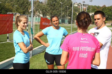 Készülés a Nike Budapest Félmaratonra-stock-foto