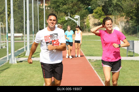 Készülés a Nike Budapest Félmaratonra-stock-foto
