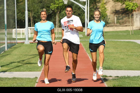 Készülés a Nike Budapest Félmaratonra-stock-foto