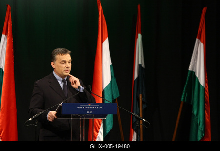 Orbán Viktor évértékelő beszéde-stock-foto