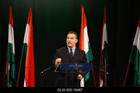 Orbán Viktor évértékelő beszéde-stock-foto