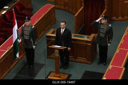 Kormányalakítás - Orbán Viktor eskütétele-stock-foto