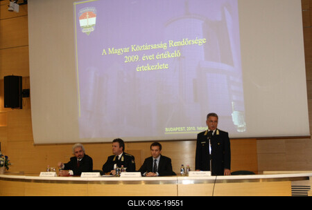 Parancsnoki évértékelő az ORFK-n-stock-foto