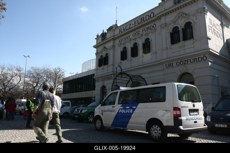 Építkezés a Rácz Fürdőnél-stock-foto