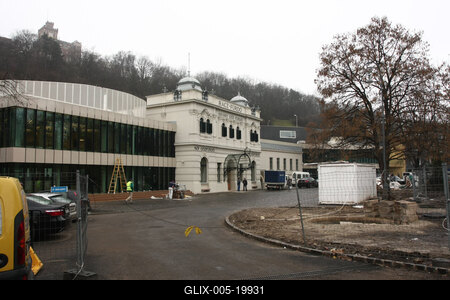 Építkezés a Rácz Fürdőnél-stock-foto