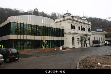 Építkezés a Rácz Fürdőnél-stock-foto