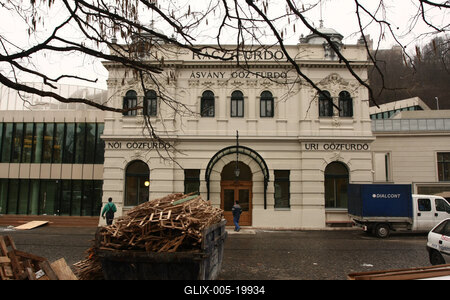 Építkezés a Rácz Fürdőnél-stock-foto