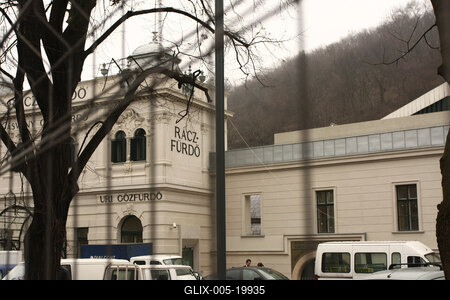 Építkezés a Rácz Fürdőnél-stock-foto