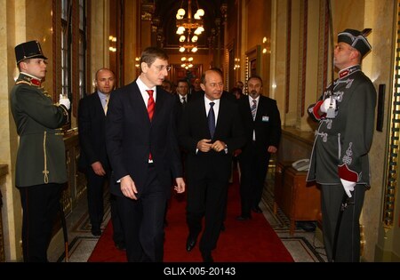 Hazánkba látogatott Traian Basescu román elnök-stock-foto