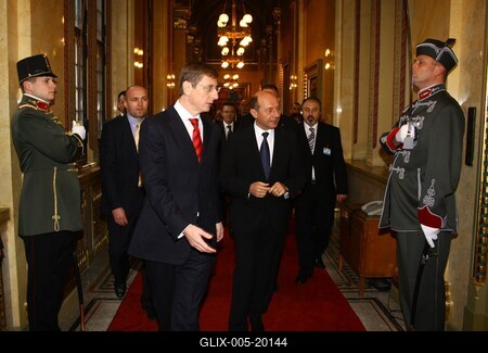 Hazánkba látogatott Traian Basescu román elnök-stock-foto