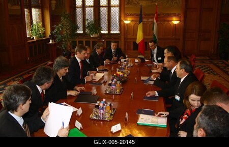 Hazánkba látogatott Traian Basescu román elnök-stock-foto