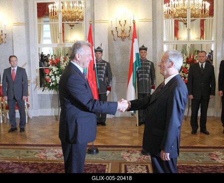 Sólyom László és Schmitt Pál találkozója-stock-foto