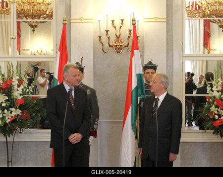 Sólyom László és Schmitt Pál találkozója-stock-foto