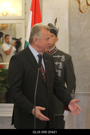 Sólyom László és Schmitt Pál találkozója-stock-foto