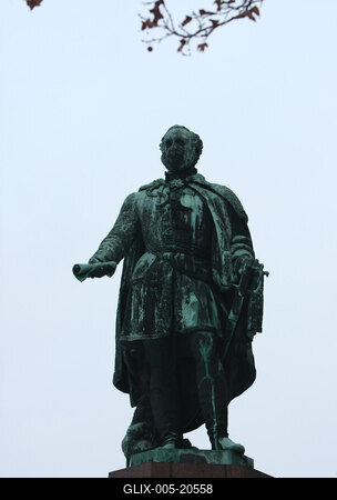 Széchenyi István szobra Budán-stock-foto