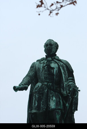 Széchenyi István szobra Budán-stock-foto