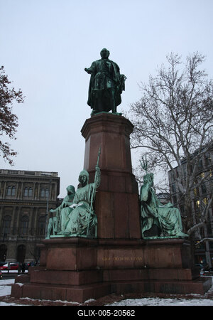 Széchenyi István szobra Budán-stock-foto