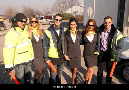 Sztárok a reptéren-stock-foto