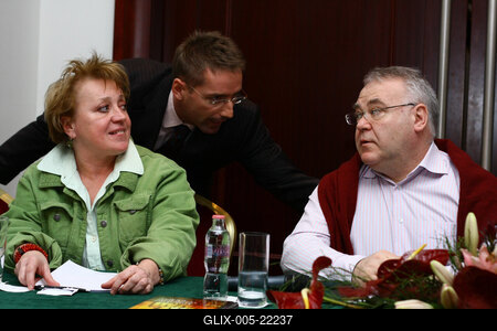 XXI. század könyvbemutató-stock-foto